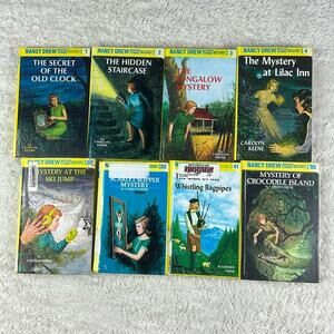 Nancy Drew Book Bundle - lot 8 HC vintage 80s mystery novels Fair - Good